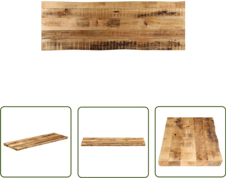 VidaXL The Living Store Tafelblad met natuurlijke rand 120x40x2 5 cm massief mangohout Tafelblad Mangohout Tafel Accessoires Tweedehands Tafel Vintage Tafel