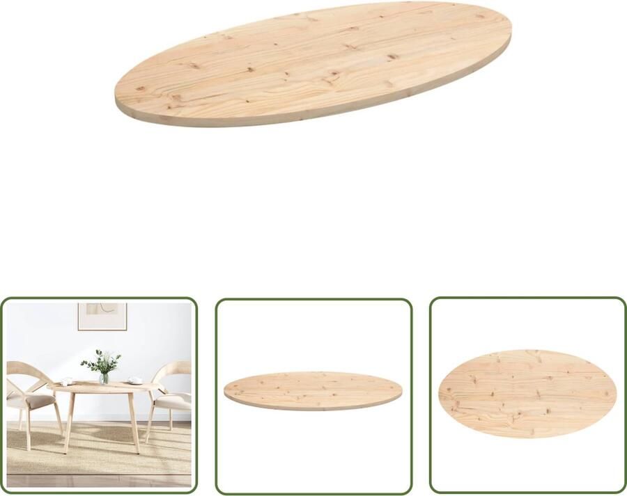 The Living Store Grenenhouten Tafelblad 100 x 50 x 2.5 cm Rustieke uitstraling Tafelblad Grenenhout Vintage Tafel Rustic Tafel Eetkamertafel