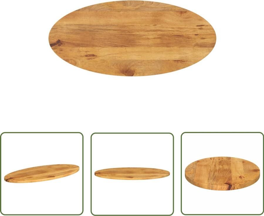 The Living Store Mangohouten Tafelblad 110 x 40 x 2.5 cm Rustiek Design Tafelblad Mangohout Tafelblad Vervangen Rustiek Design Oval Tafellab