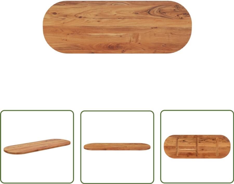 VidaXL The Living Store Tafelblad ovaal 140x50x2 5 cm massief acaciahout Tafelblad Acacia Hout Ovale Tafel Eetkamerstoel Tweedehands Meubels