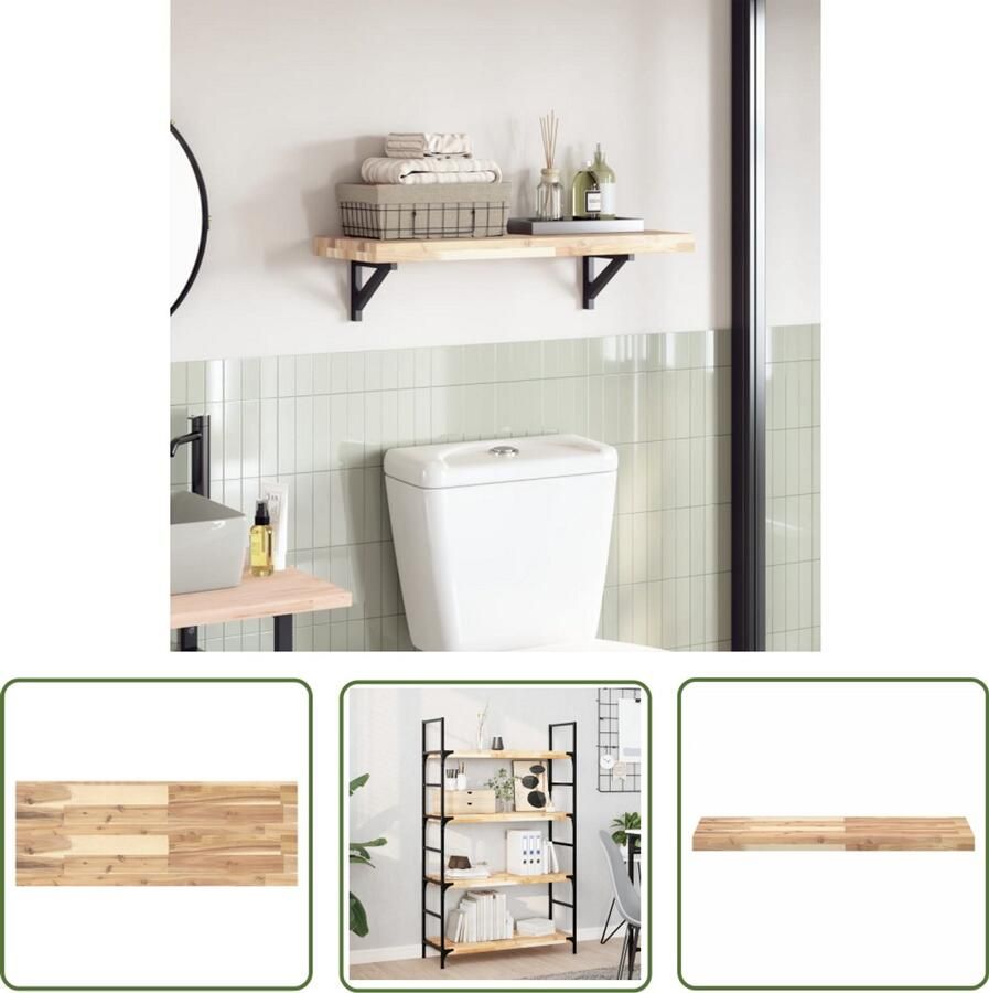 VidaXL The Living Store Tafelblad rechthoekig 100x30x4 cm massief acaciahout Tafelblad Acacia Hout Eetkamertafel Salontafel Bureau Blad