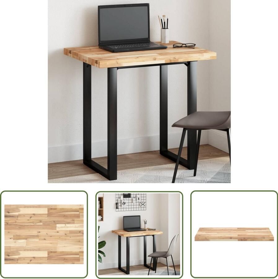VidaXL The Living Store Tafelblad rechthoekig 100x60x4 cm massief acaciahout Houten Tafelblad Acacia Tafelblad Eetkamertafel Blad Bureau Blad Vintage Tafelblad
