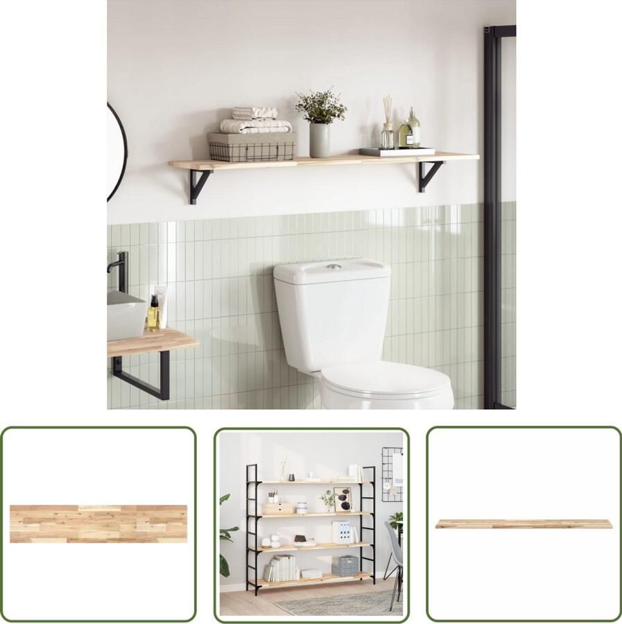 VidaXL The Living Store Tafelblad rechthoekig 120x30x2 cm massief acaciahout Tafelblad Acacia Houten Tafelblad Vervangen Eetkamertafel Salontafel