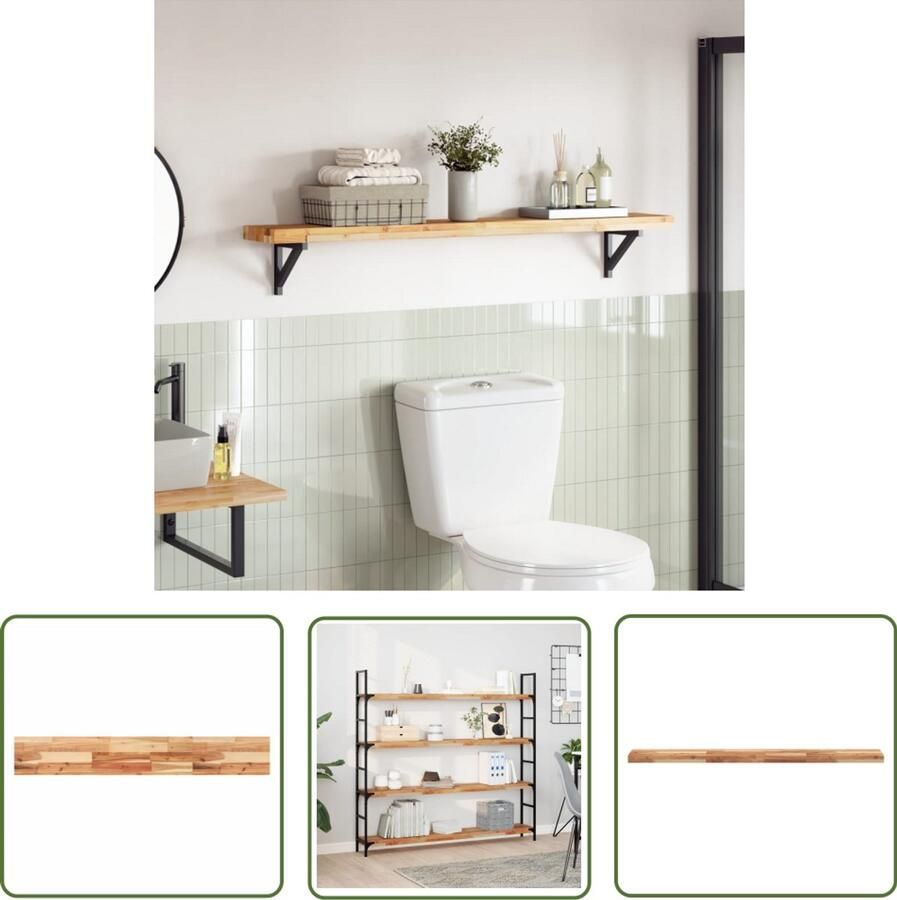 VidaXL The Living Store Tafelblad rechthoekig 140x20x4 cm massief acaciahout Tafelblad Acacia Hout Eetkamertafel Salontafel Vintage Tafel