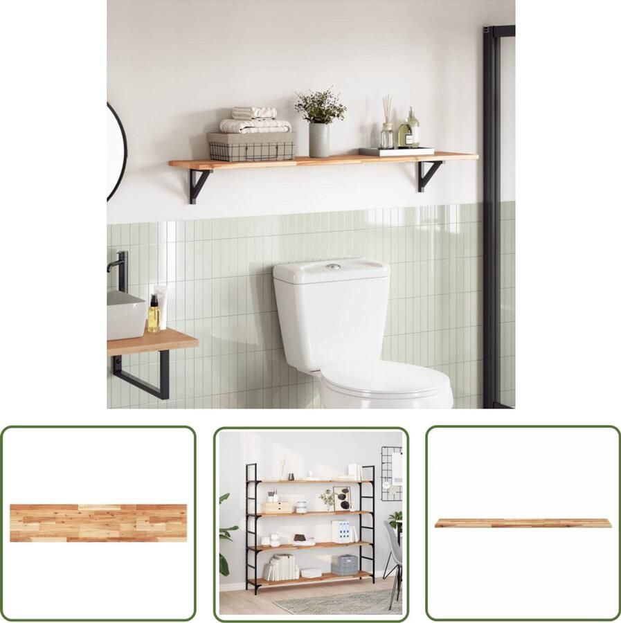 The Living Store Acaciahouten Tafelblad 140 x 30 x 2 cm Massief acaciahout Met Natuurlijke Olieafwerking Tafelblad Acacia Hout Rechte Tafel Eetkamerstoel Salontafel