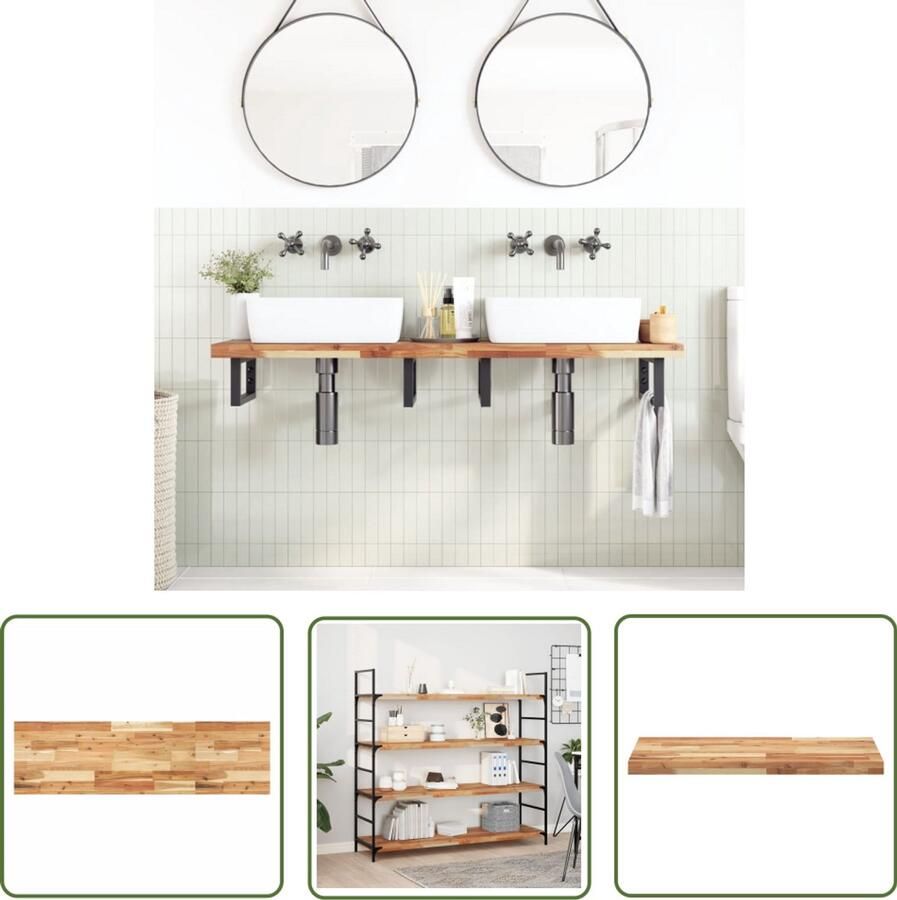 VidaXL The Living Store Tafelblad rechthoekig 160x40x4 cm massief acaciahout Houten Tafelblad Acacia Tafelblad Vervangen Eetkamertafel Salontafel