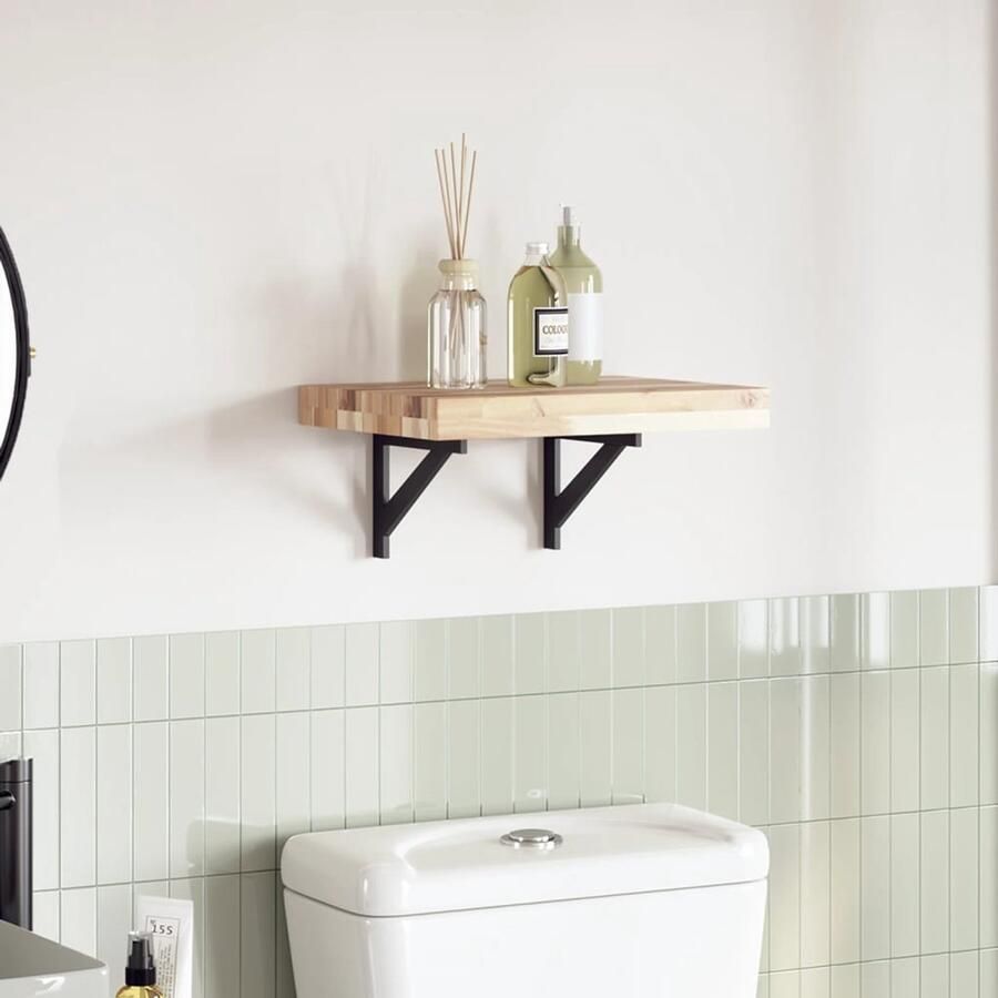 The Living Store Acaciahouten Tafelblad 60x30x4 cm Onbehandeld massief acaciahout Tafelblad Acacia Hout Massief Hout Eetkamertafel Salontafel