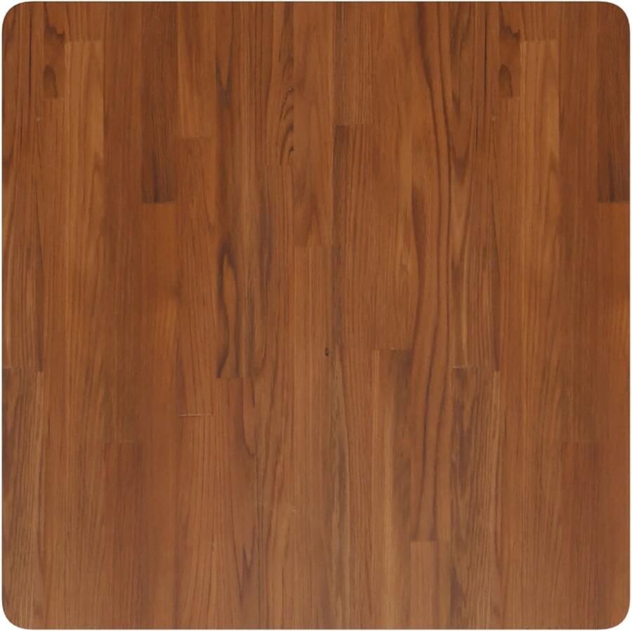 VidaXL The Living Store Tafelblad vierkant 70x70x1 5cm behandeld eiken donkerbruin Tafelblad Eikenhouten Tafelblad Massief Hout Bruin Tafelblad Vintage Tafelblad