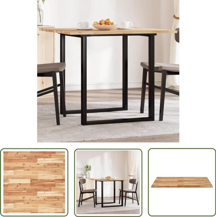 The Living Store Acaciahouten Tafelblad 90 x 90 x 2 cm Natuurlijke olieafwerking Houten Tafelblad Acacia Hout Tafelblad Kopen Tweedehands Tafelblad Vintage Tafelblad