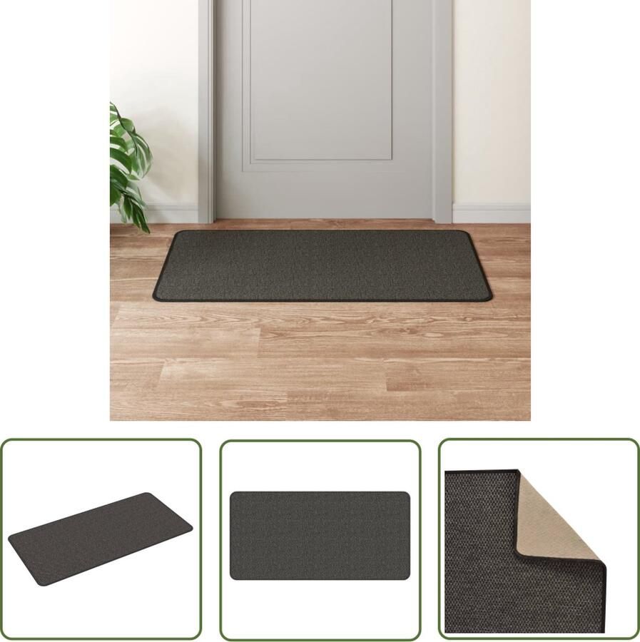 VidaXL The Living Store Tapijtloper 50x100 cm sisal-look antracietkleurig Tapijtroeper Sisal Look Anthraciethouders Vloerkleden Kamerdecoratie