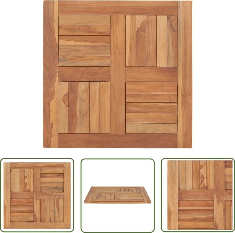 VidaXL The Living Store Teakhouten Tafelblad 60 x 60 x 2.5 cm Rustiek en Duurzaam - Foto 2