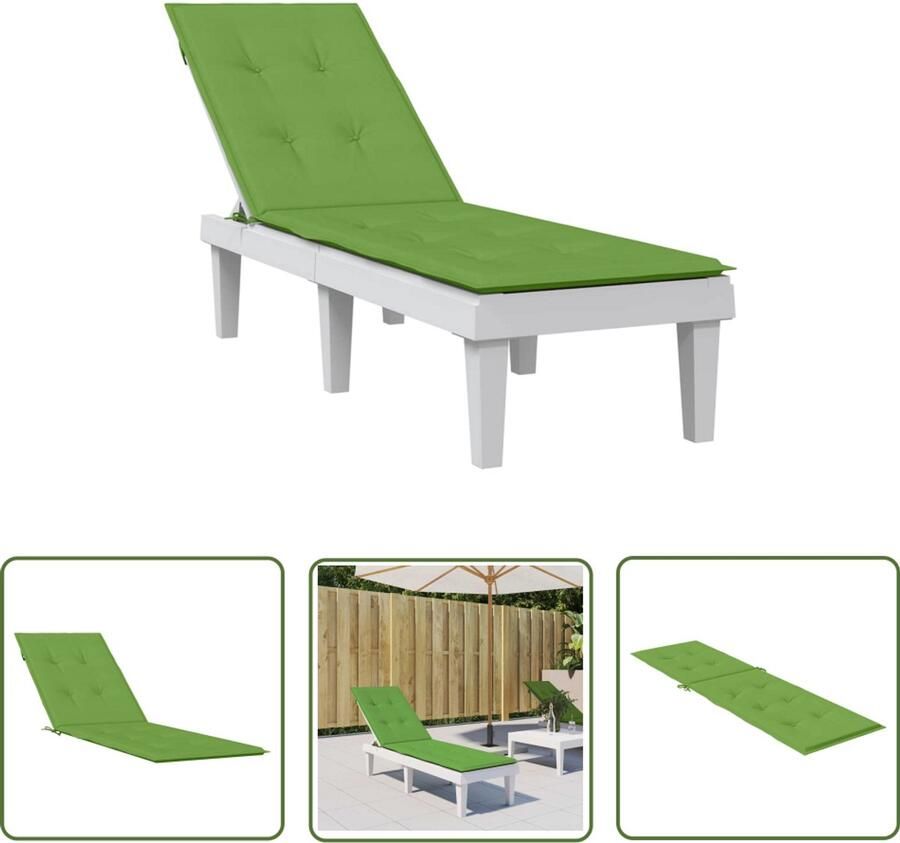 The Living Store Stoelkussen Polyester GemÃªleerd Groen 75+105 x 50 x 3 cm Zachte vulling Tuinstoel Kussen Terras Kussen Outdoor Kussen Zitkussen Comfort Kussen