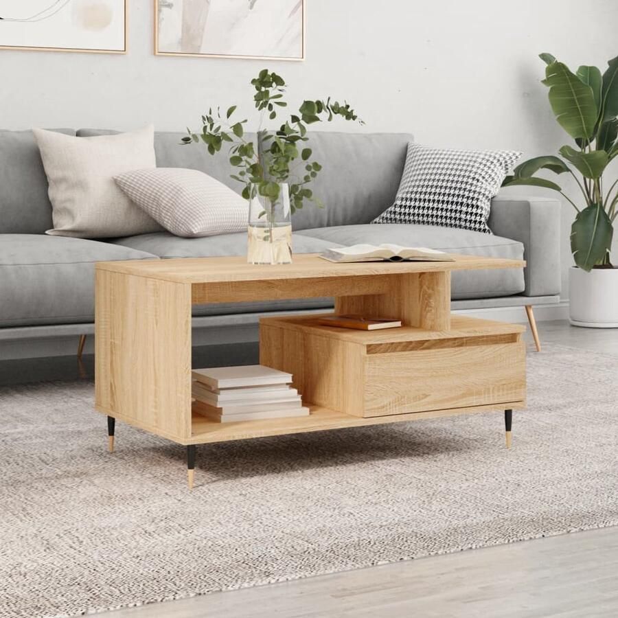 VidaXL The Living Store Trendy Salontafel Sonoma Eiken 90x49x45 cm Mouve aanbieding