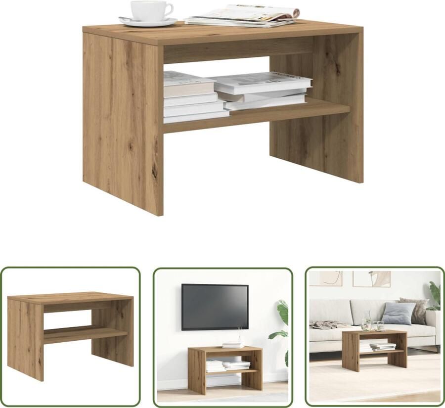 VidaXL The Living Store Tv-meubel 60x40x40 cm bewerkt hout artisanaal eikenkleur Tv-meubel Houten Tv-kast Salontafel Televisiekast Opbergruimte