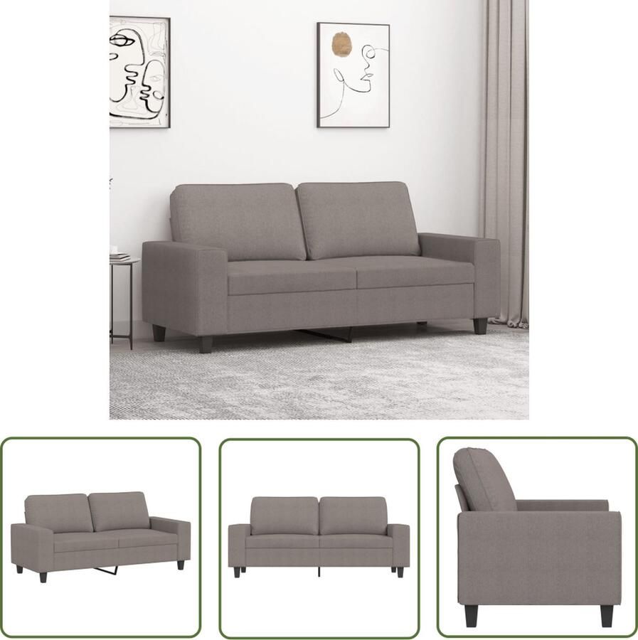 The Living Store 2-zitsbank 174 x 77 x 80 cm Taupe stof Duurzaam metaal frame Tweezitsbank Sofa Banks Kopen Lounge Meubels Woonkamer Meubilair