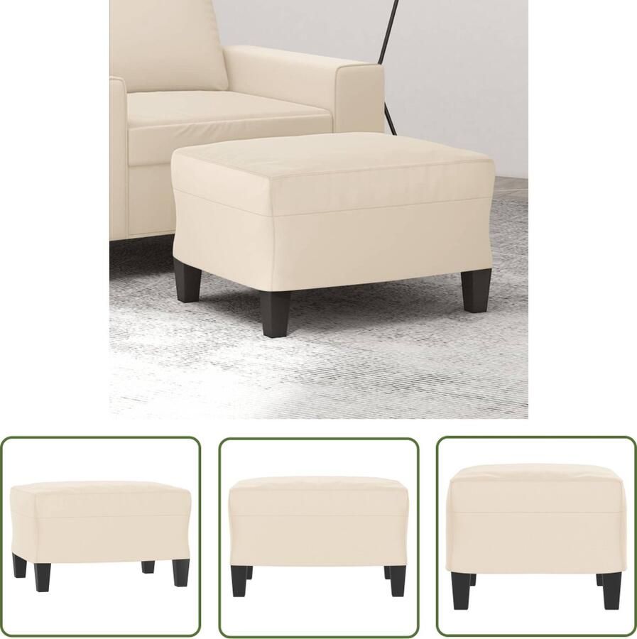 VidaXL The Living Store Voetenbank Beige Microvezel 60 x 50 x 41 cm