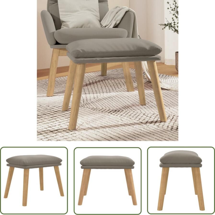 VidaXL The Living Store Voetenbank Meubel 45 x 29.5 x 35 cm Fluweel Lichtgrijs