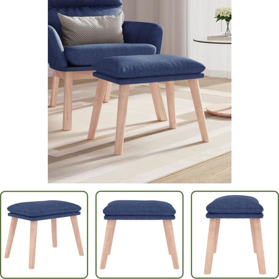 VidaXL The Living Store Voetenbank Modern Meubel 45 x 29.5 x 35 cm Kleur Blauw