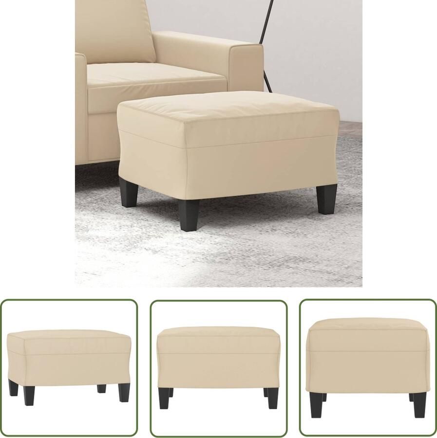 VidaXL The Living Store Voetenbank Modern Meubel 60 x 50 x 41 cm Crème