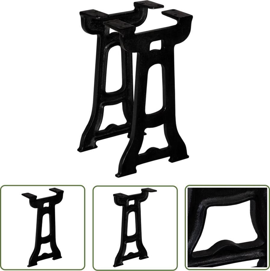 VidaXL The Living Store Y-frame bankpoten antieke stijl gietijzer 25 x 41 cm zwart - Foto 2