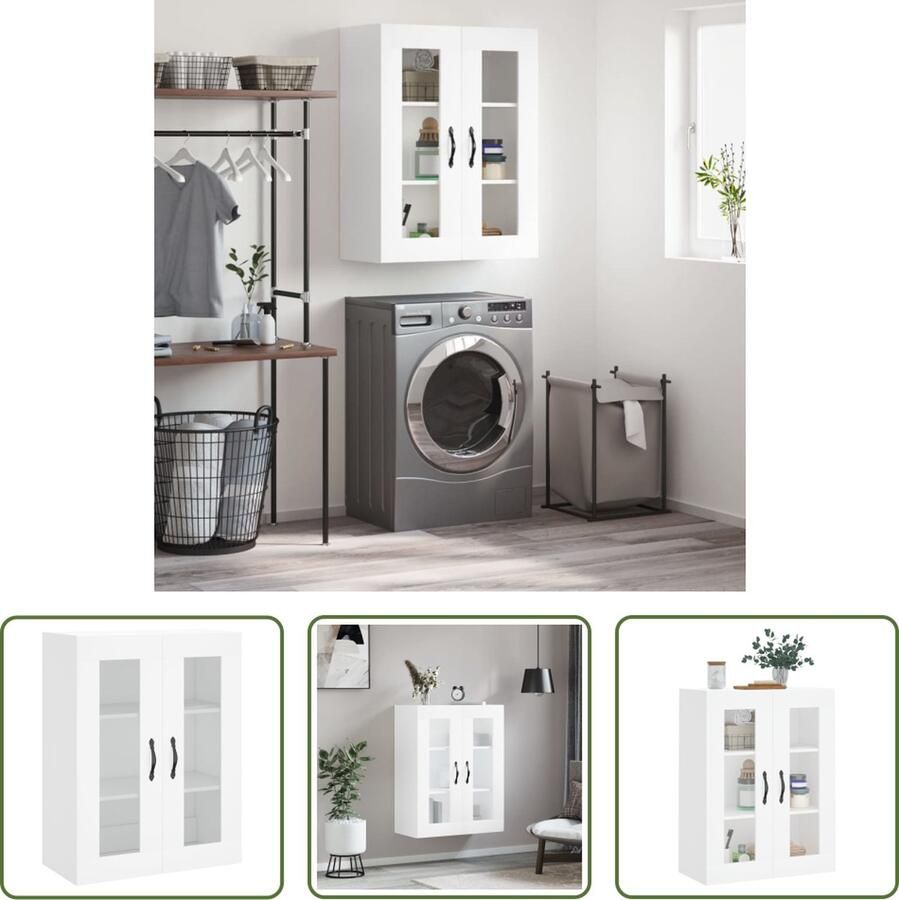 VidaXL The Living Store Zwevende Opbergkast Wandgemonteerd 69.5 x 34 x 90 cm Wit