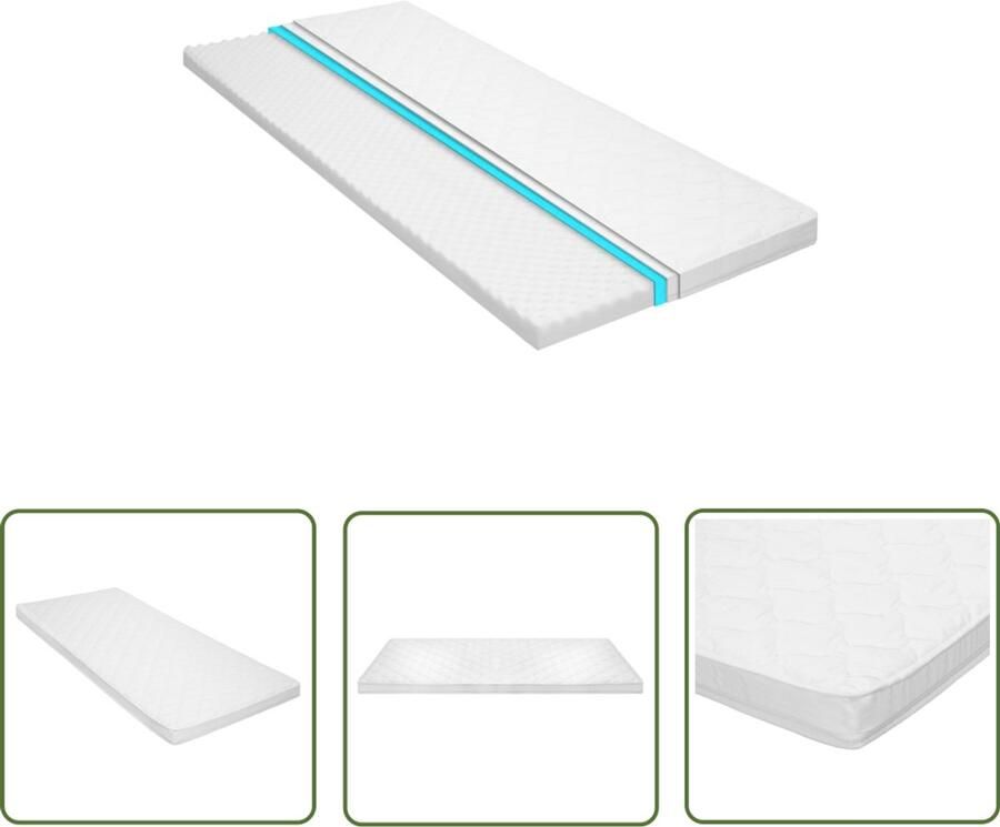 VidaXL Topmatras 6 cm koudschuim 80x200 cm wit Dekmatras Koudschuim Matras Topmatras Slaapcomfort Ergonomisch Matras Anti Allergisch Matras Witte Matras - Foto 2