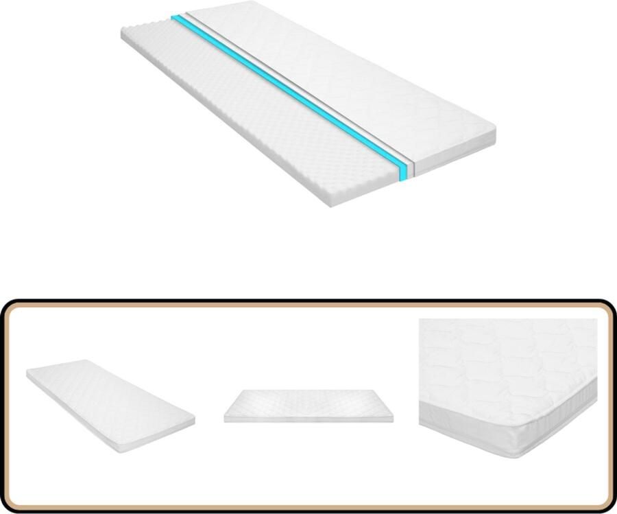 VidaXL Topmatras 6 cm koudschuim 80x200 cm wit Dekmatras Koudschuim Matras Topmatras Slaapcomfort Ergonomisch Matras Anti Allergisch Matras Witte Matras