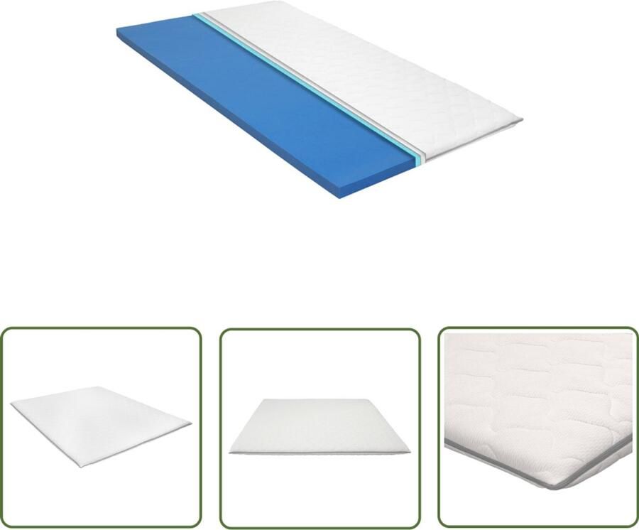 VidaXL Topmatras 6 cm Traagschuim 160x200 cm Topmatras Viscosch Schuim Traagschuim Drukverlichting Hoofdpijn Slapeloosheid Ergonomisch Comfort Slaapcomfort Beddak