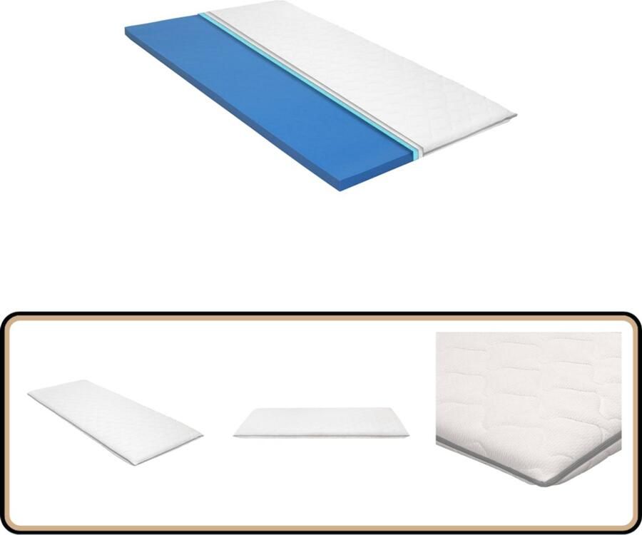 VidaXL Topmatras 6 cm Visco-traagschuim 90x200 cm Topmatras Viscoschuim Traagschuim Comfort Drukverlichting