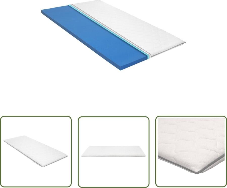 The Living Store Topmatras Viscoschuimtechnologie Drukverlichting Comfort op elk gebied Eenvoudig schoon te houden Topmatras Visco Elastisch Schuim Drukkingsverlichting Slaapcomfort Anti Allergisch