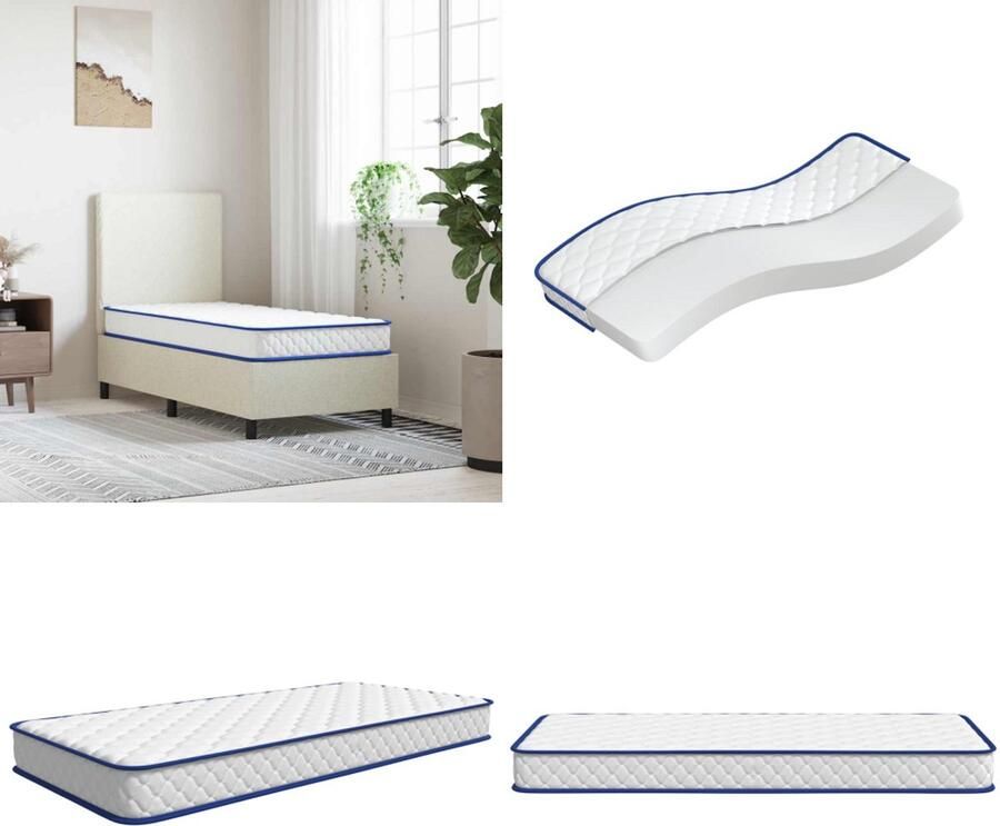VidaXL Traagschuimmatras 80x160x17 cm wit Schuimmatras Schuimmatrassen Traagschuimmatras Matras