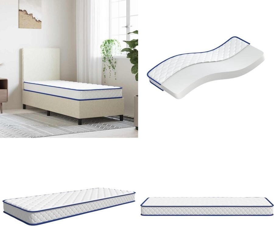 VidaXL Traagschuimmatras 80x200x17 cm wit Schuimmatras Schuimmatrassen Traagschuimmatras Matras