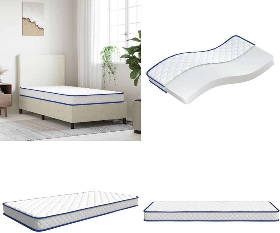 VidaXL Traagschuimmatras 90x190x17 cm wit Schuimmatras Schuimmatrassen Traagschuimmatras Matras