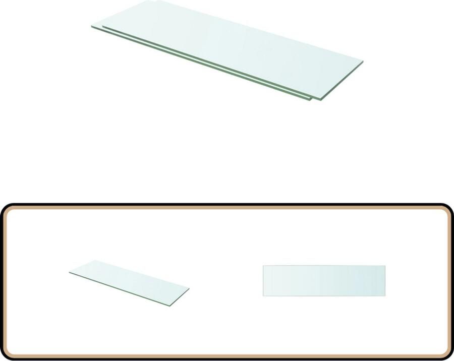 VidaXL Transparante glazen schappen set 60x15 cm Glazen Schap Wandplank Vitrinekast Displayrek Woonaccessoires