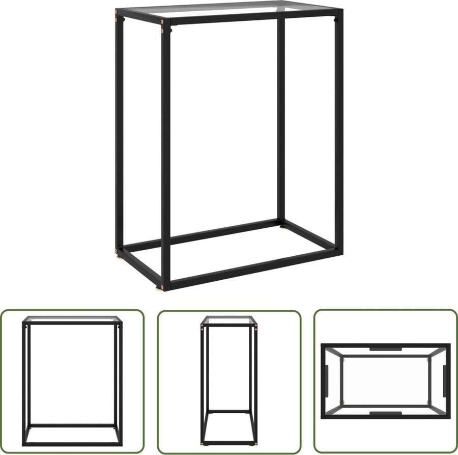 The Living Store Wandtafel Transparant Gehard Glas 60 x 35 x 75 cm Stabiel en Stevig Wandtafel Transparante Tafel Glazen Tafel Sidetable Salontafel - Foto 2