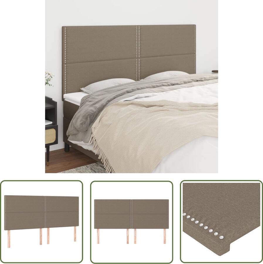 The Living Store Hoofdbord Gestoffeerd Bedhoofdbord 160x118 128 cm Taupe Hoofd Bord Tufted Headboard Stoffen Hoofdbord Beige Hoofdbord Bedroom Decor
