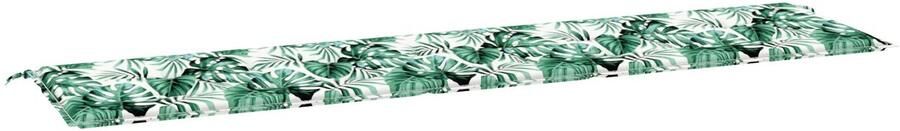 VidaXL Tuinbank Kussen Bloemen Groen 200 x 50 x 4 cm Oxford stof - Foto 3