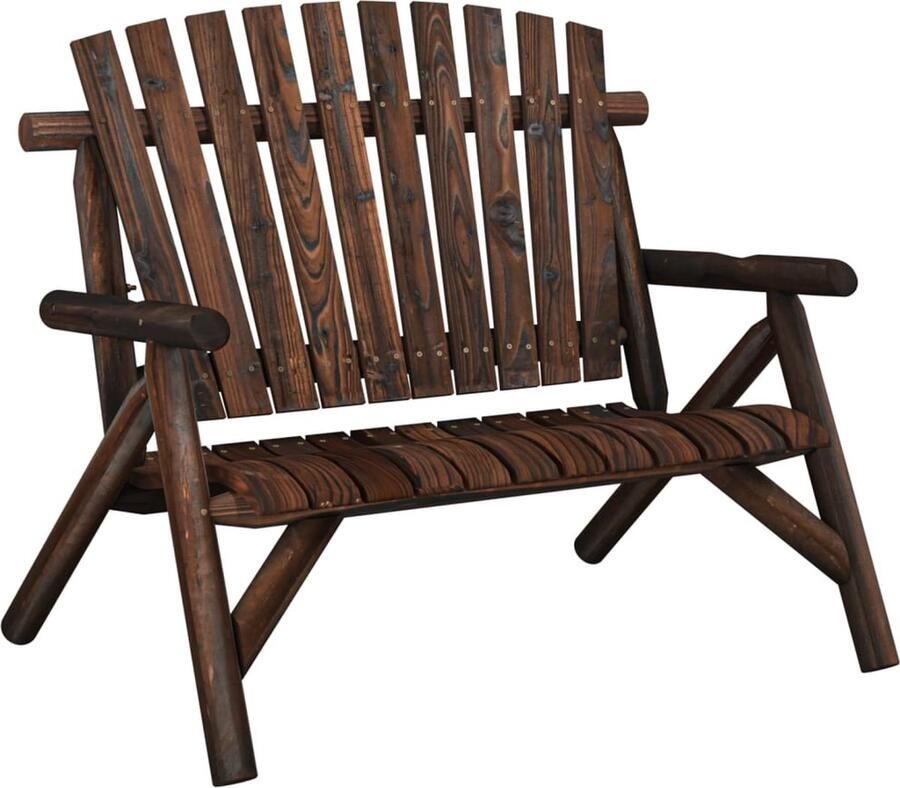 VidaXL Tuinbank 2-zits Massief vurenhout 119 cm Tuinbank Tuinset Buitenbank Lounge Bank Hout Bank