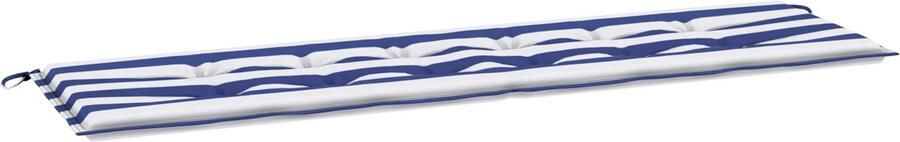 VidaXL Buiten Bank Kussen Blauw & Witte Strepen 180x50x4 cm Oxford Stof
