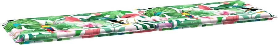 VidaXL Tuinbank Kussen Groen en roze 180 x 50 x 4 cm Oxford stof