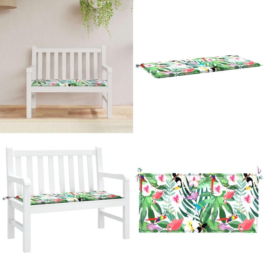 VidaXL Tuinbankkussen 100x50x3 cm oxford stof meerkleurig Tuinbankkussen Tuinbankkussens Tuinbank Kussen Buitenbankkussen