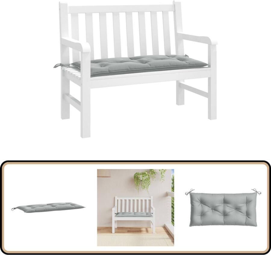 VidaXL Tuinbankkussen 100x50x7 cm lichtgrijs Tuinbankkussen Tuinbankkussens Tuinbank Kussen Buitenbankkussen