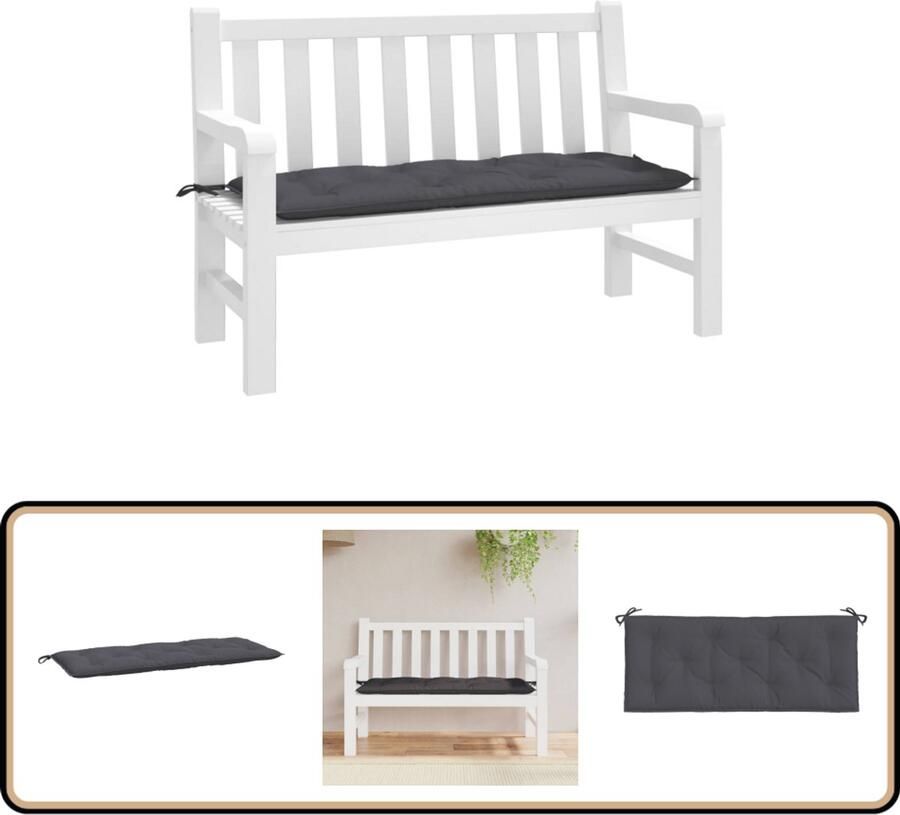 VidaXL Tuinbankkussen 120x50x7 cm Antraciet Tuinbankkussen Oxford Stof Buitendecoratie Lounge Set Tuinset