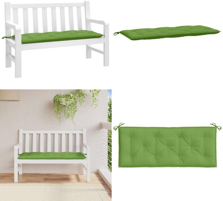 VidaXL Tuinbankkussen 120x50x7 cm stof gemêleerd groen Tuinbankkussen Tuinbankkussens Tuinbank Kussen Buitenbankkussen