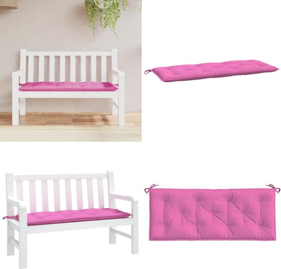 VidaXL Tuinbankkussen 120x50x7 cm stof roze Tuinbankkussen Tuinbankkussens Tuinbank Kussen Buitenbankkussen