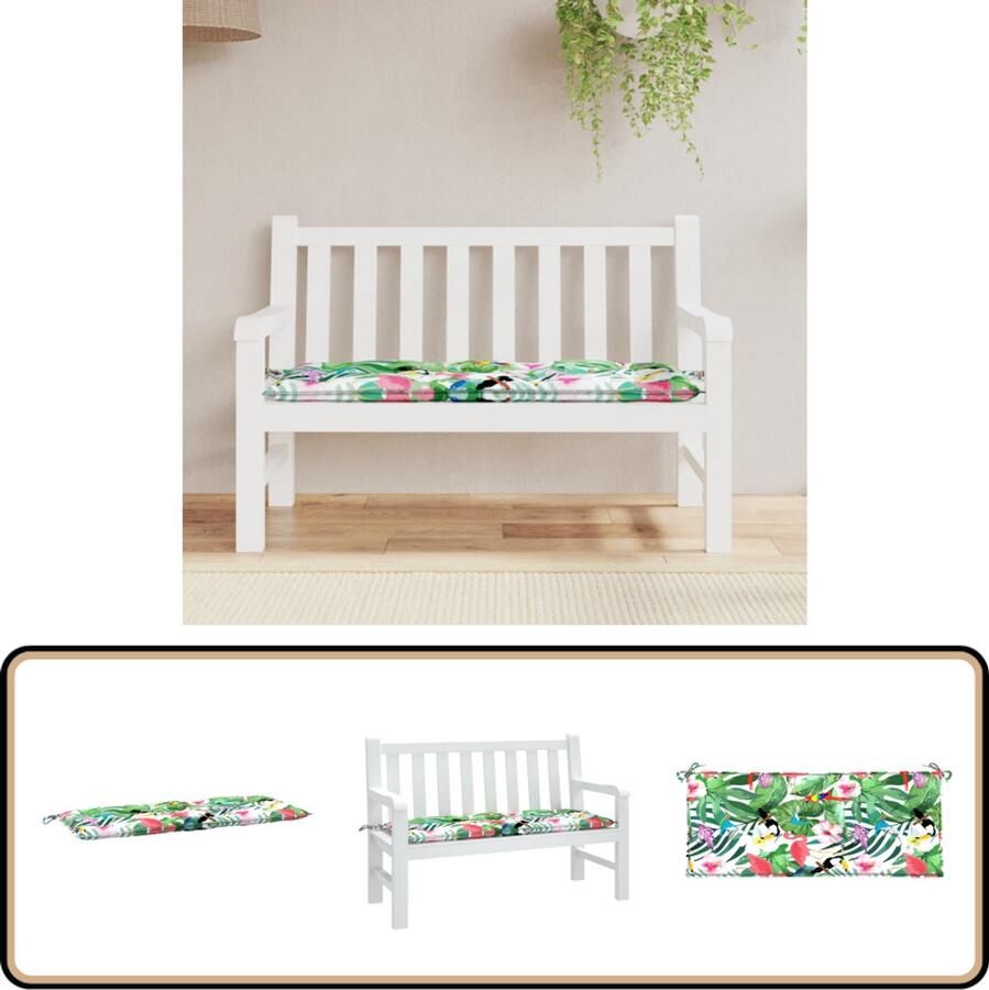 VidaXL Tuinbankkussen 120x50x7 cm Waterafstotend Tuinbankkussen Buitenkussen Balkondecoratie Tuindecoratie Lounge Set Loungebank Comfort