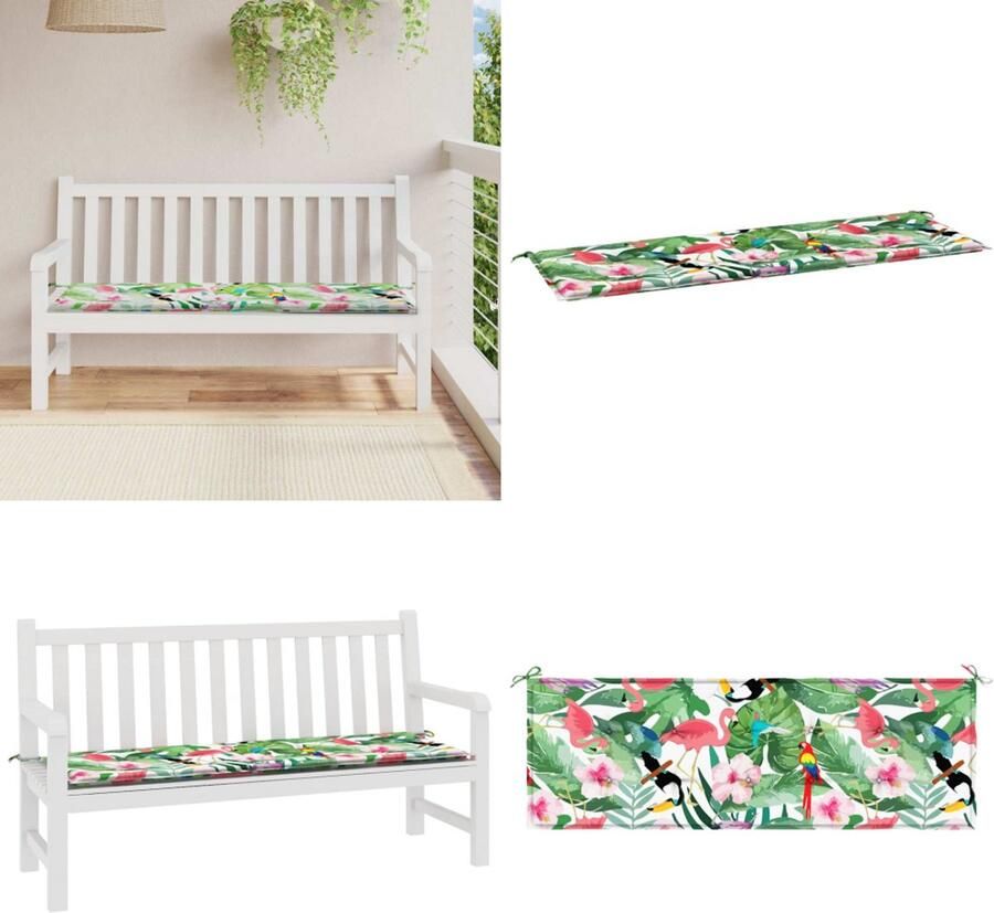 VidaXL Tuinbankkussen 150x50x3 cm oxford stof meerkleurig Tuinbankkussen Tuinbankkussens Tuinbank Kussen Buitenbankkussen