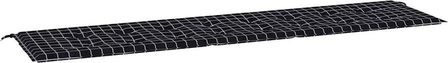 VidaXL Tuinbankkussen 150x50x3 cm Zwart Ruitpatroon Tuinbankkussens Oxford Stof Waterafstotend Zwarte Kussens Balkondecoratie Lounge Set Accessoires Outdoor Kussens