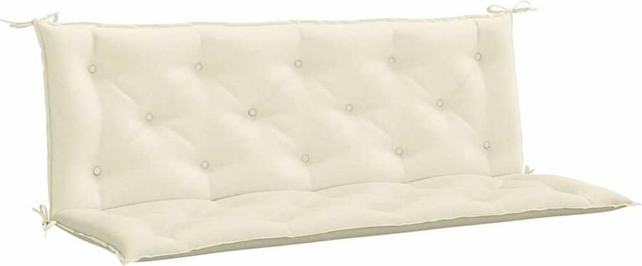 VidaXL Tuinbankkussen 150x50x7 cm Crèmewit Tuinbankkussentje Tuinkussen Oxfordstof Waterafstotend Creme Wit Balkondecoratie Lounge Set - Foto 2