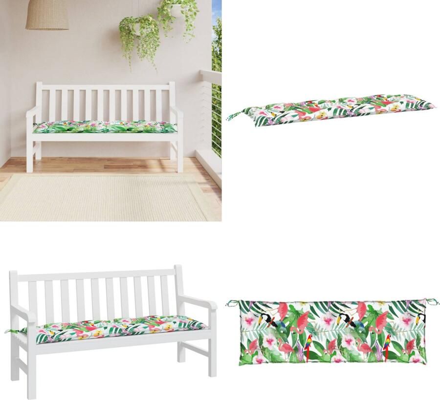 VidaXL Tuinbankkussen 150x50x7 cm oxford stof meerkleurig Tuinbankkussen Tuinbankkussens Tuinbank Kussen Buitenbankkussen
